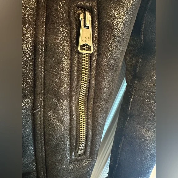 Soya & Kyo Black Faux Shearling Moto Jacket - Size XS - Picture 7 of 9